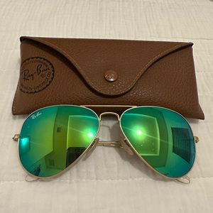 Authentic Ray-ban sunglasses with green lens